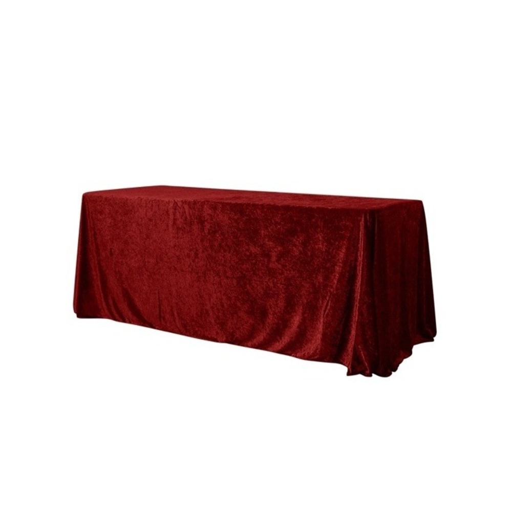 Velvet 90"x156" Rectangular Tablecloth - Apple Red